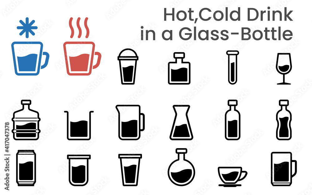 Illustration icons vector sets of Hot and Cold drink in a cup glass and bottle. Sets of icon vector Hot and Cold drink in a cup glass and bottle as many type of them in stroke outline vector
Illustration icons vector sets of Hot and Cold drink in a cup glass and bottle. Sets of icon vector Hot and Cold drink in a cup glass and bottle as many type of them in stroke outline vector