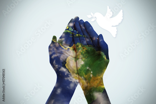 Earth planet painted human ...