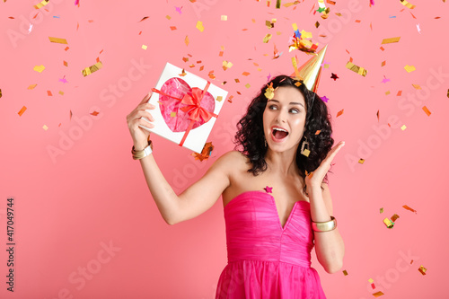 Happy woman celebrating bir...