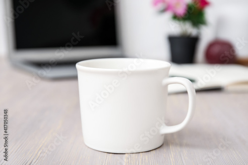 Cup of tea on office table