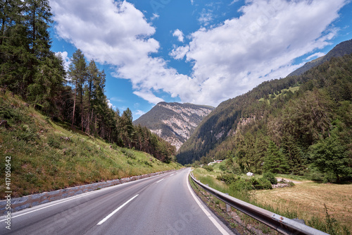 Asphalt road in Alps mountains. Trip concept. © luengo_ua