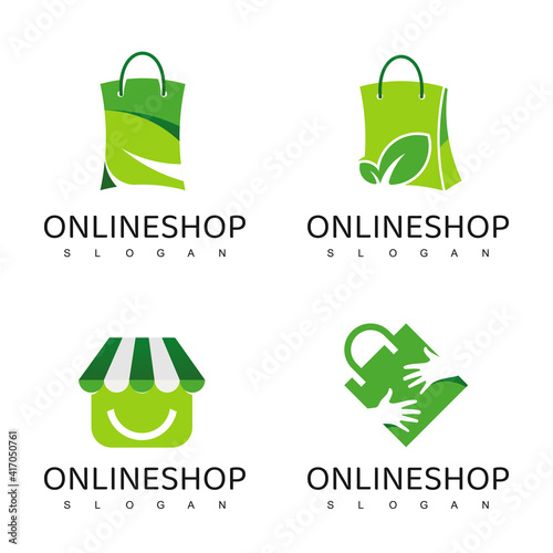 Shopping Logo Design Template, Organic,Natural, Herbal Store Logo