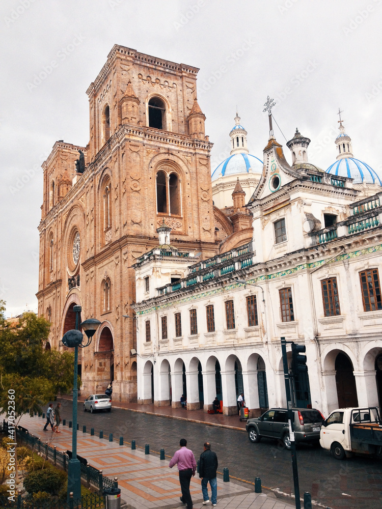 San Sebastián church in the old town of Cuenca, Ecuador.