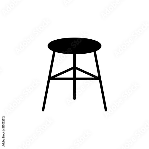 bar stool icon solid style vector for your web design	