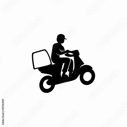 Delivery and Courier Motorbike Logo. Icon and Symbol Vector Template.
