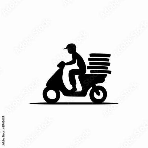 Delivery and Courier Motorbike Logo. Icon and Symbol Vector Template.

