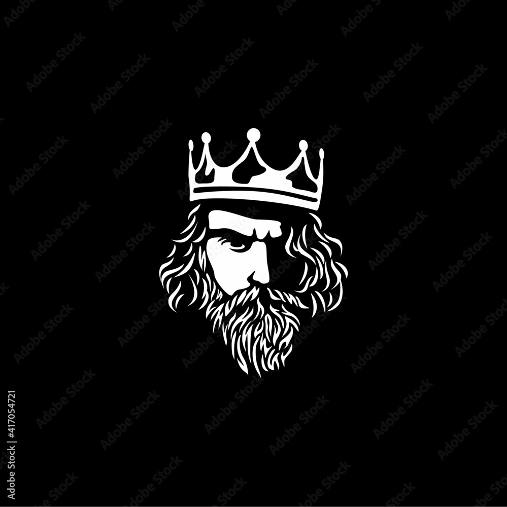 Obraz premium Bearded king with a crown on his head 