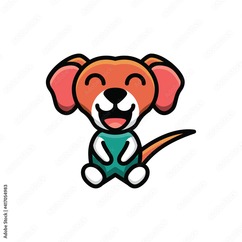 Obraz premium Simple Mascot Logo Design Dog. Abstract emblems, design concepts, logos, logo type elements
