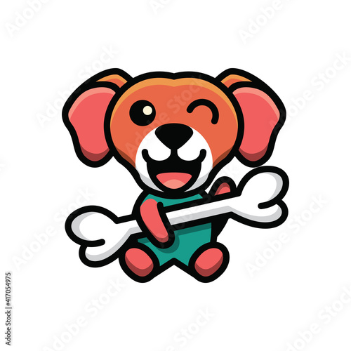 Simple Mascot Logo Design Dog. Abstract emblems  design concepts  logos  logo type elements