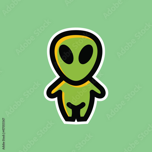 Simple Mascot Logo Design Alien. Abstract emblems, design concepts, logos, logotype elements