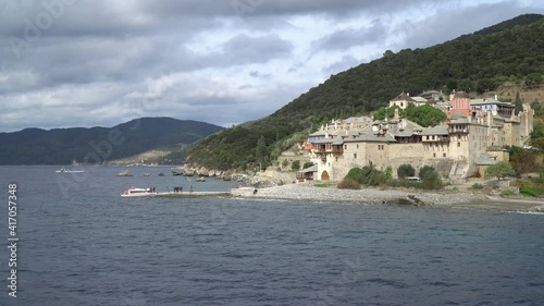 Monastery of Xenophontos (Xenophon) in the Holy Mountain (Agio Oros) of Athos in Macedonia, Greece. photo