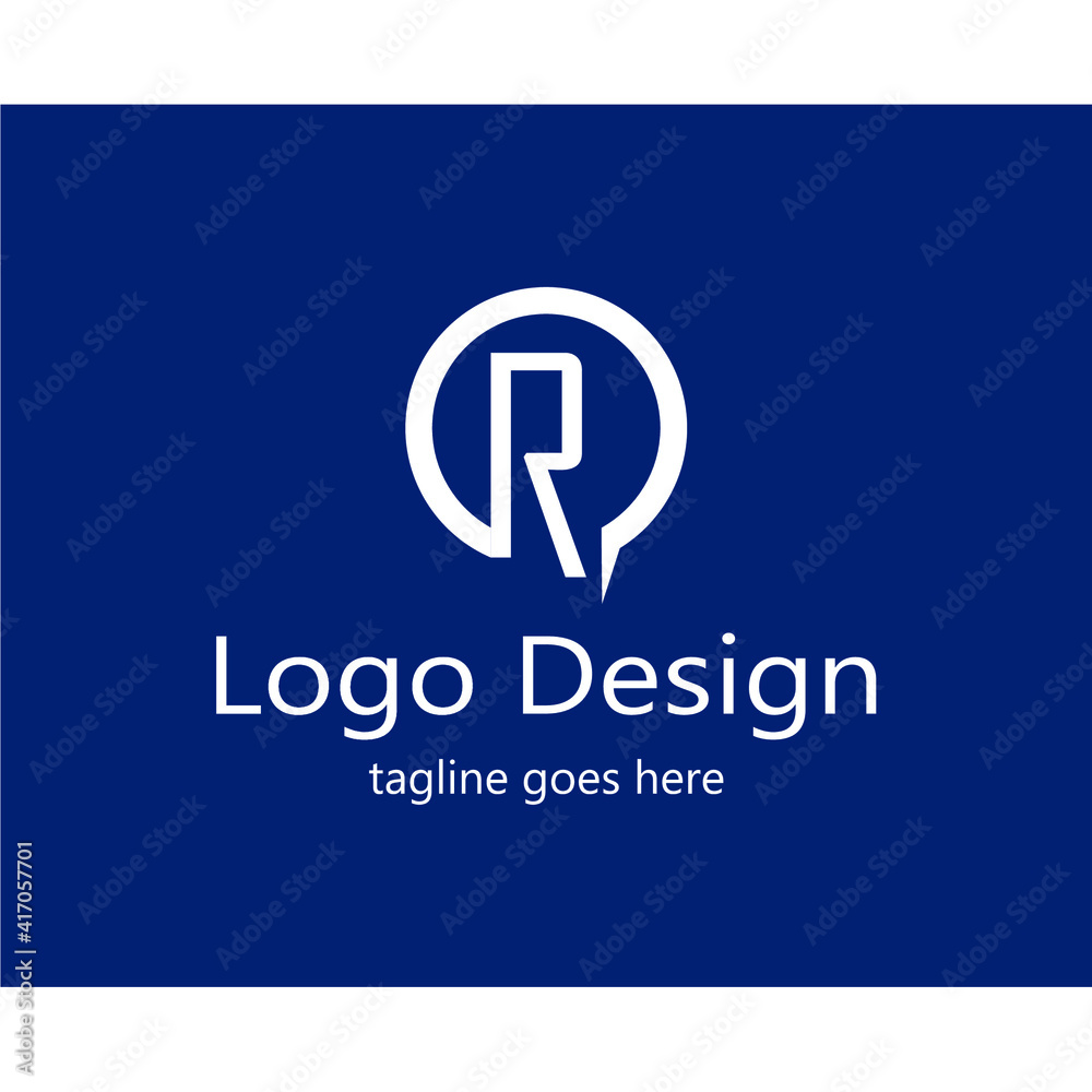 letter R logo inside a circle with white outline letter R logo inside a circle with white outline