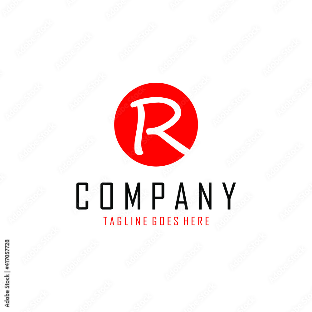 letter R logo inside a red circle letter R logo inside a red circle