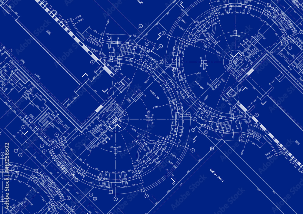 Obraz premium Write a blueprint architecture for building.