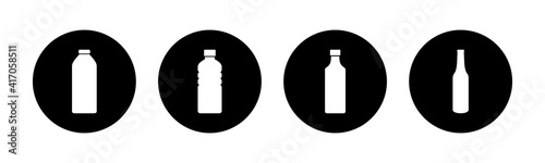 Bottle icons set. Bottle icon in trendy flat design