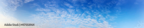 Panorama sky with cloud on a sunny day. Beautiful cirrus cloud.