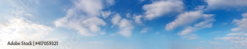 Panorama sky with cloud on a sunny day. Beautiful cirrus cloud.
