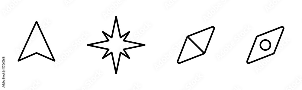 Obraz premium Compass vector icons set. Compass icon vector