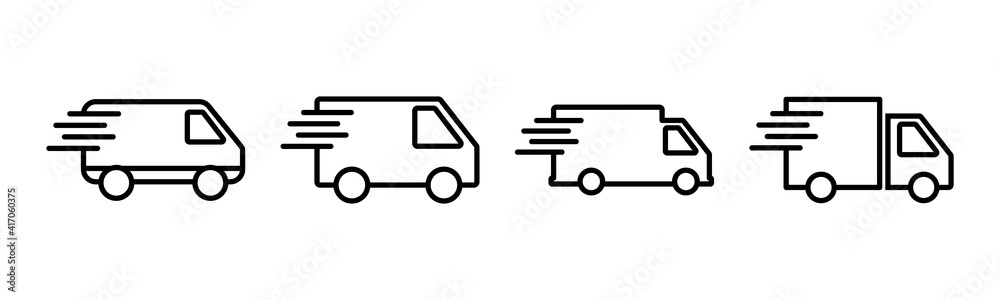 Delivery Icons set. Fast Delivery Icon. Fast shipping delivery truck. Truck icon delivery Delivery Icons set. Fast Delivery Icon. Fast shipping delivery truck. Truck icon delivery