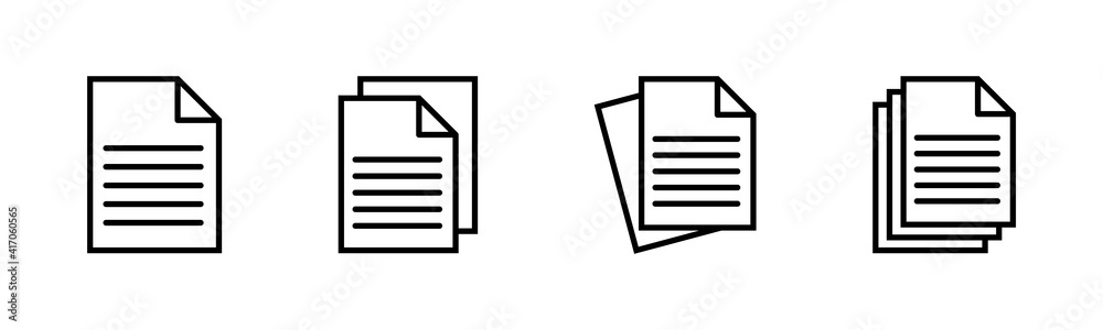 Document icons set. Paper icon. File Icon Document icons set. Paper icon. File Icon