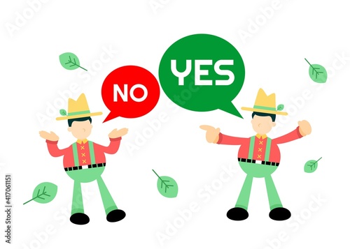 farmer man agriculture communication decision debate discussion cartoon doodle flat design style vector illustration