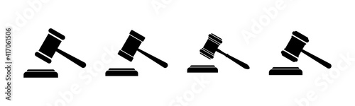 Gavel icons set. Hammer icon vector. Judge Gavel Auction Icon Vector. Bid
