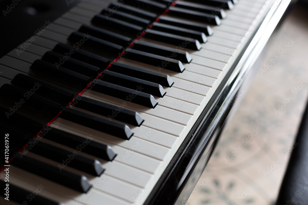 Close up of piano keyboard background Close up of piano keyboard background