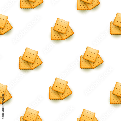 Seamless Pattern Abstract Elements Cookie Cracker Snacks Vector Design Style Background Illustration