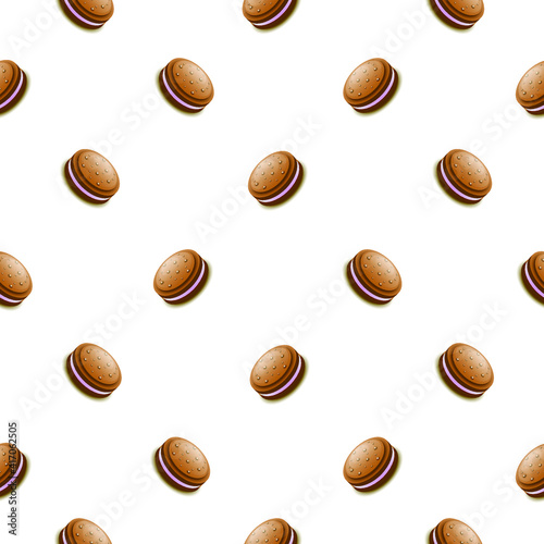 Seamless Pattern Abstract Elements Cookie Snacks Vector Design Style Background Illustration