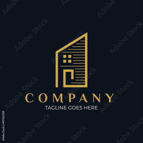 Modern house logo design, Initial logo for House, Home, Historical, Hotel logo design