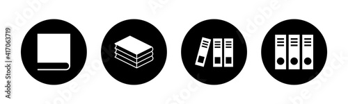 Library icons set. Book icon vector