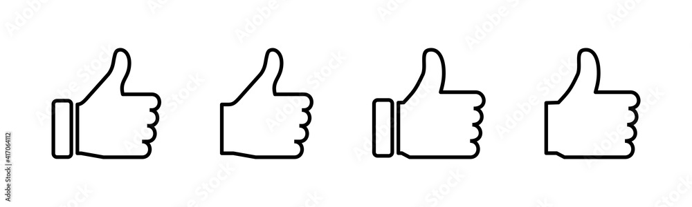 Like icons set. Thumbs up icon. social media icon Like icons set. Thumbs up icon. social media icon