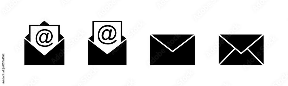 Mail icons set. E-mail icon. Envelope illustration. Message Mail icons set. E-mail icon. Envelope illustration. Message