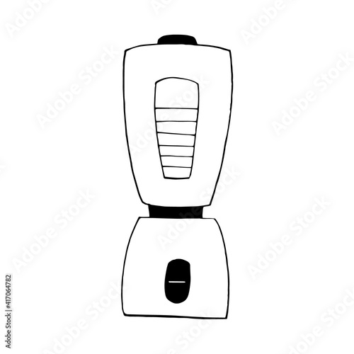 blender icon, sticker. sketch hand drawn doodle style. vector, minimalism, monochrome. kitchen, tool, food, cooking, grind, mix, smoothie, cocktail, sauce.