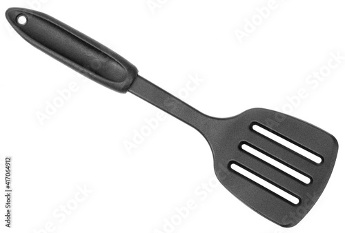 Kitchen plastic spatula isolated on white
