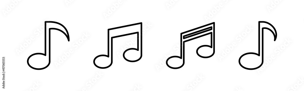 Music icons set, music vector icon, Melody, song, note, sound, audio sign