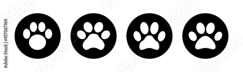 Paw icons set. Paw Print icon