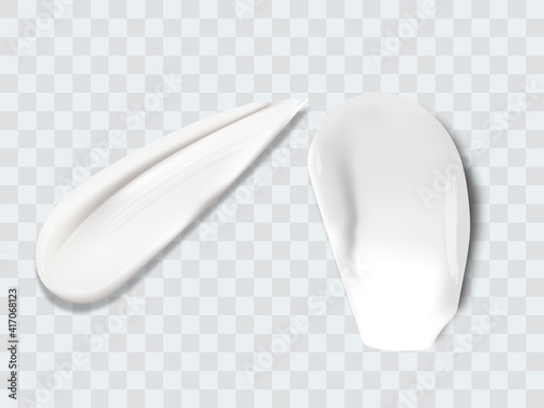 Cream texture stroke isolated on transparent background. Facial creme, foam, gel or body lotion skincare icon.