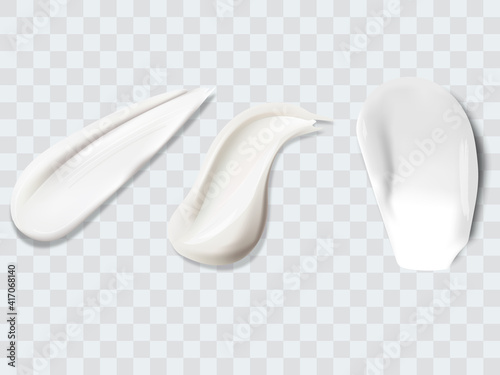 Cream texture stroke isolated on transparent background. Facial creme, foam, gel or body lotion skincare icon.