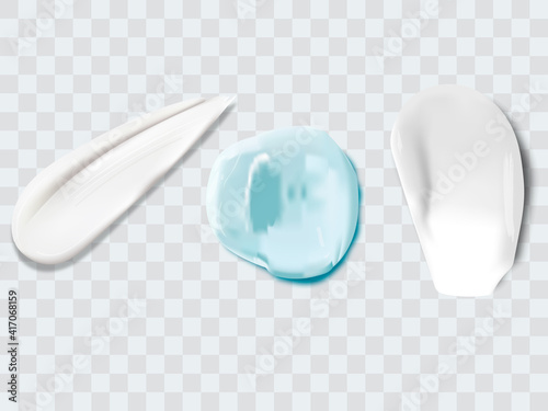 Cream texture stroke isolated on transparent background. Facial creme, foam, gel or body lotion skincare icon.