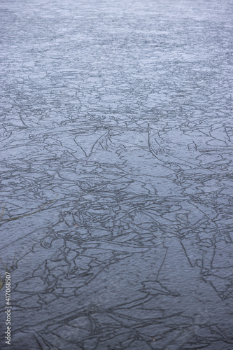 Ice on a lake gives it a graphic look