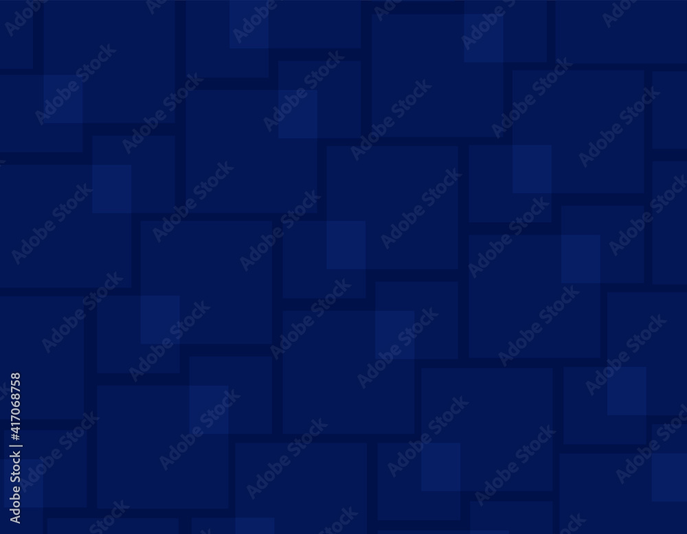 Abstract geometric squares and rectangles background with copy space, blue pattern, repeating elements, wallpaper
