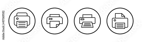 Printer icons set. print icon. Fax vector icon.