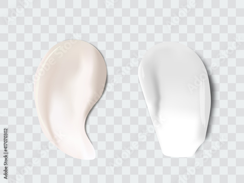 Cream texture stroke isolated on transparent background. Facial creme, foam, gel or body lotion skincare icon.