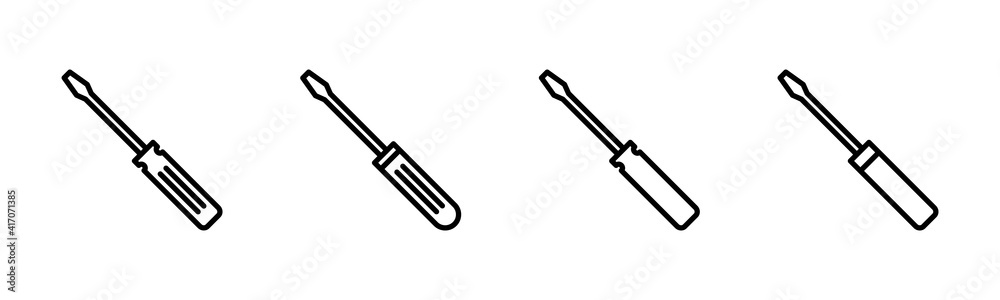 Screwdriver icons set. Screwdriver vector icon Screwdriver icons set. Screwdriver vector icon
