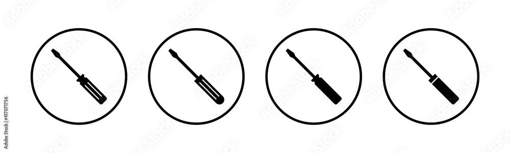 Screwdriver icons set. Screwdriver vector icon Screwdriver icons set. Screwdriver vector icon