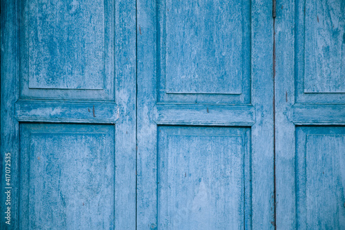 Blue antique wooden doors