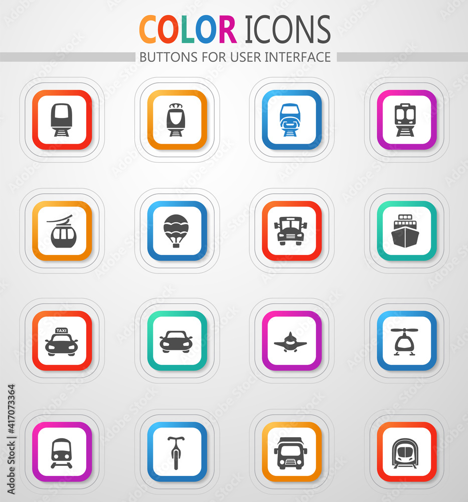 Public transport icons set