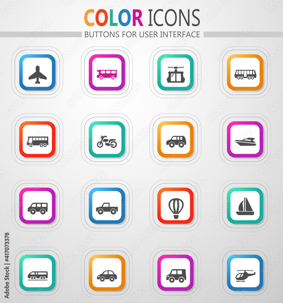 Public transport icons set