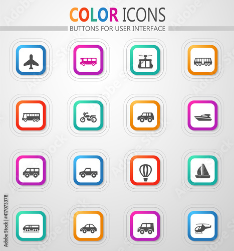 Public transport icons set